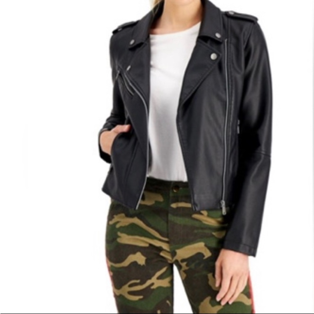 NWT • Emma Boutique • Black Faux Leather Biker/Motorcycle Jacket 🖤